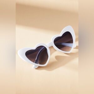 White retro flirty Heart Sunglasses Bachelorette Barbiecore vacation valentines